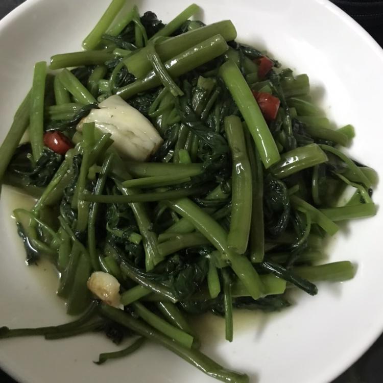 炝炒空心菜（不黑的秘密）