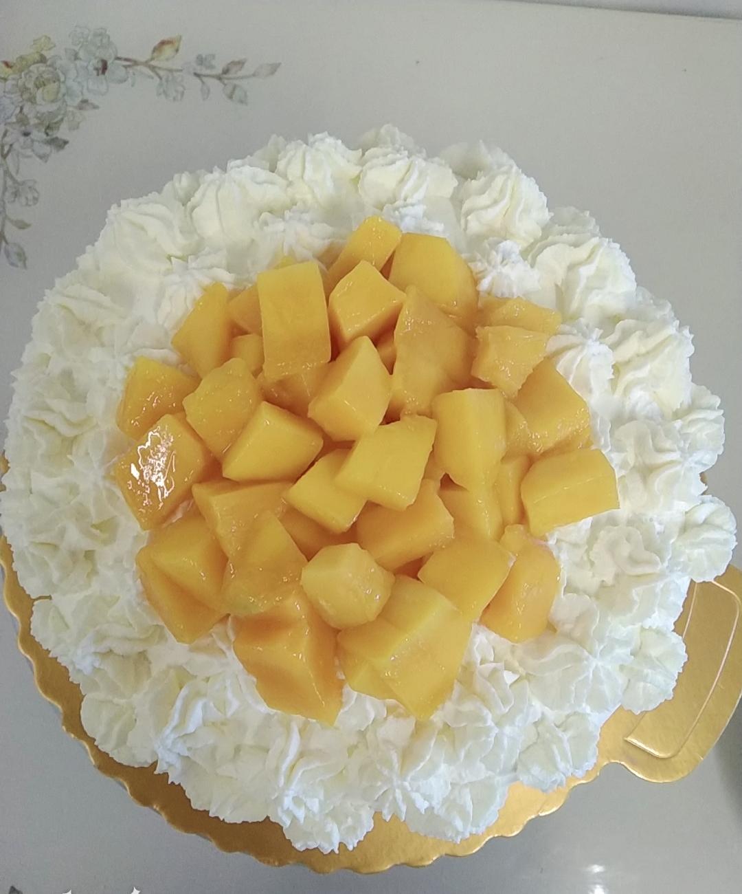 6寸芒果戚风千层蛋糕