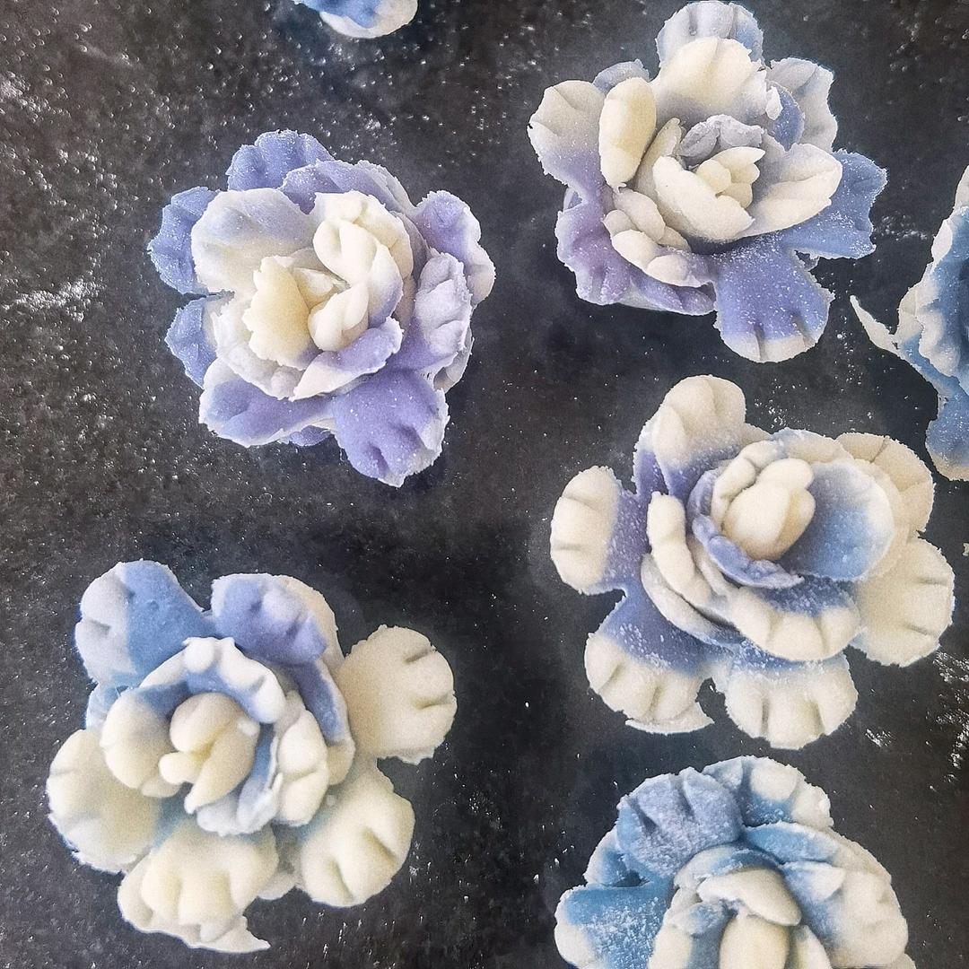 原创.青花瓷牡丹花馒头