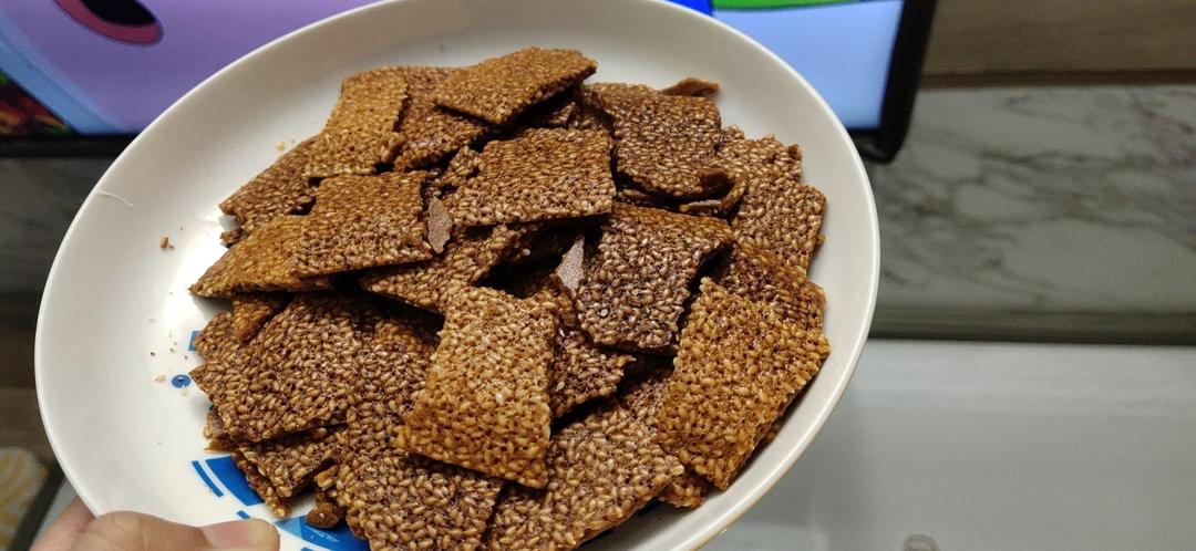 芝麻薄脆饼干，一步操作，超级简单