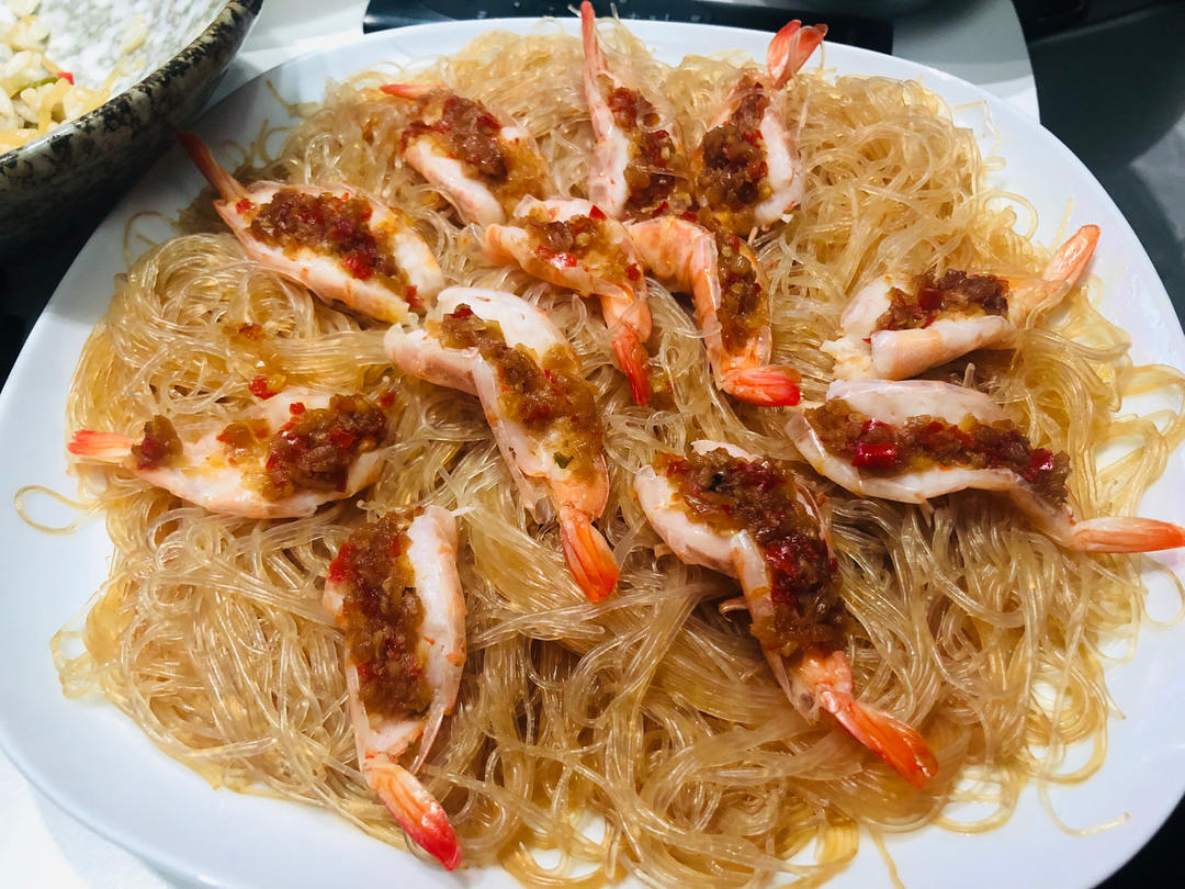 蒜蓉粉丝蒸虾（去虾头版）