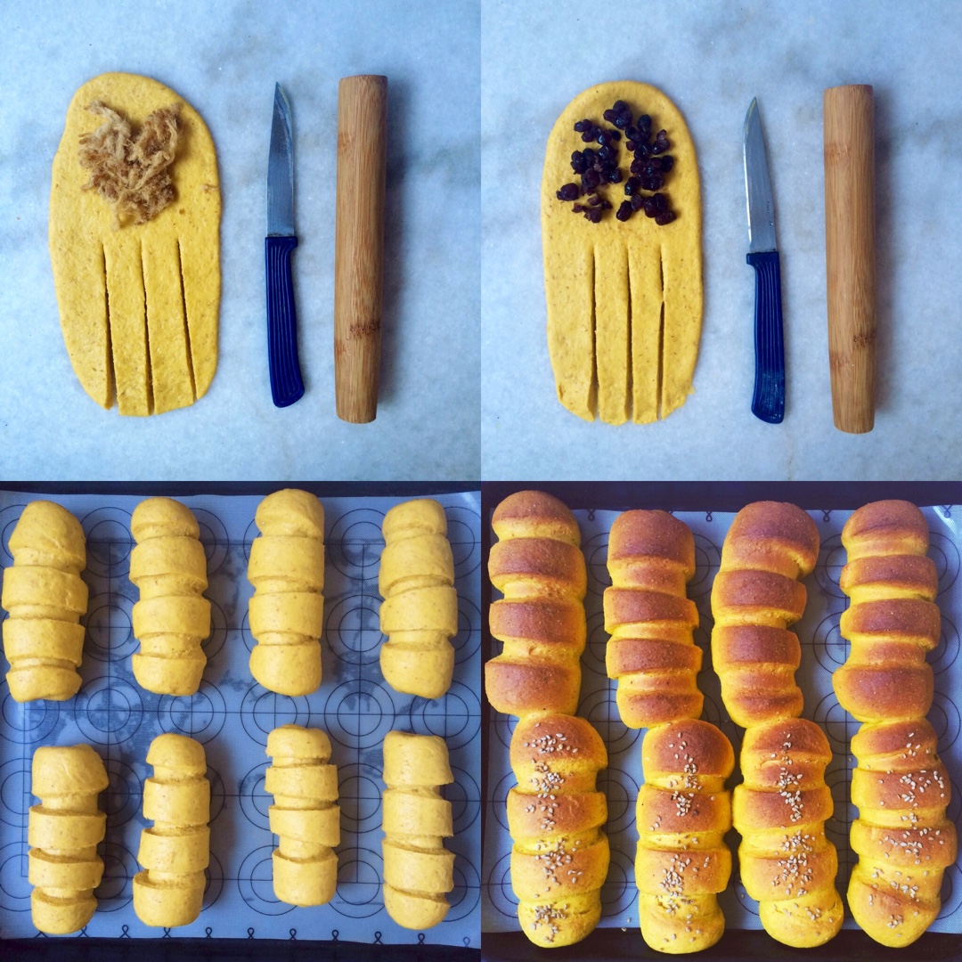 南瓜全麦肉松卷