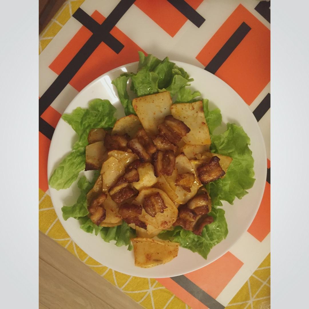 土豆片烤辣五花