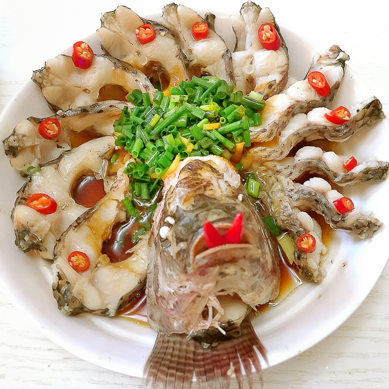 孔雀开屏清蒸鱼