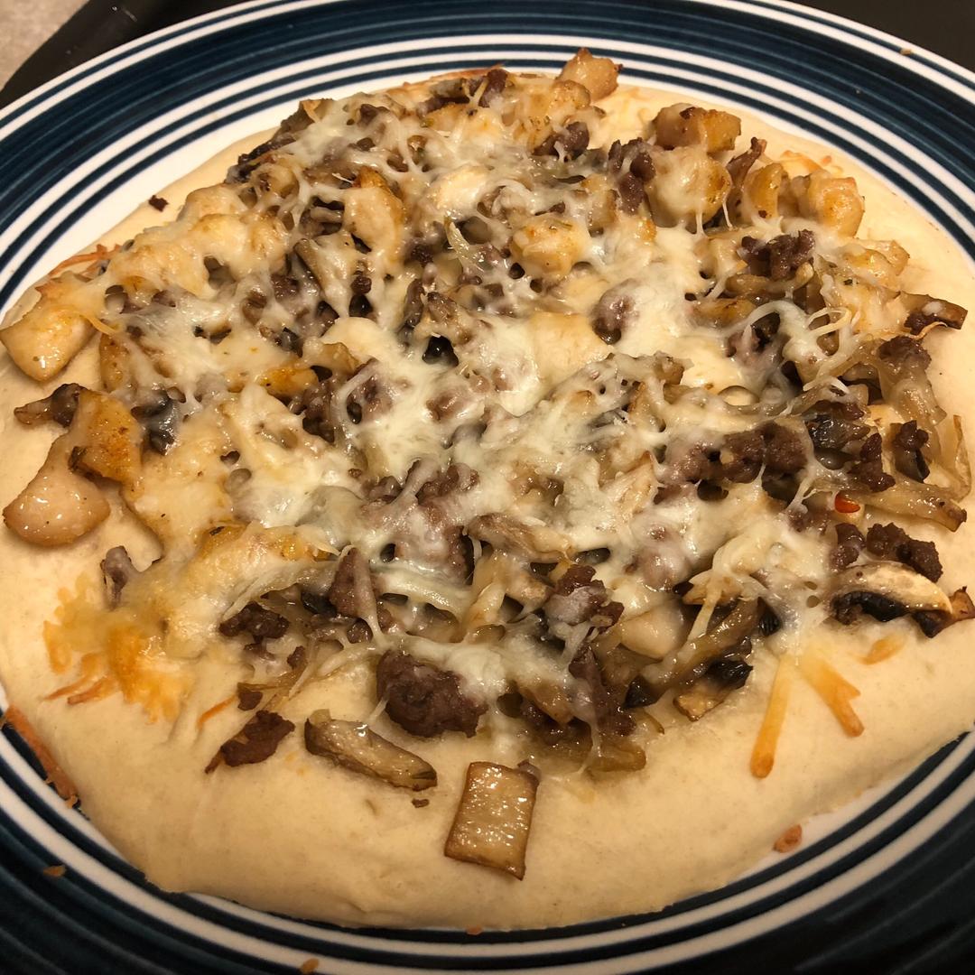 鸡肉+牛肉pizza