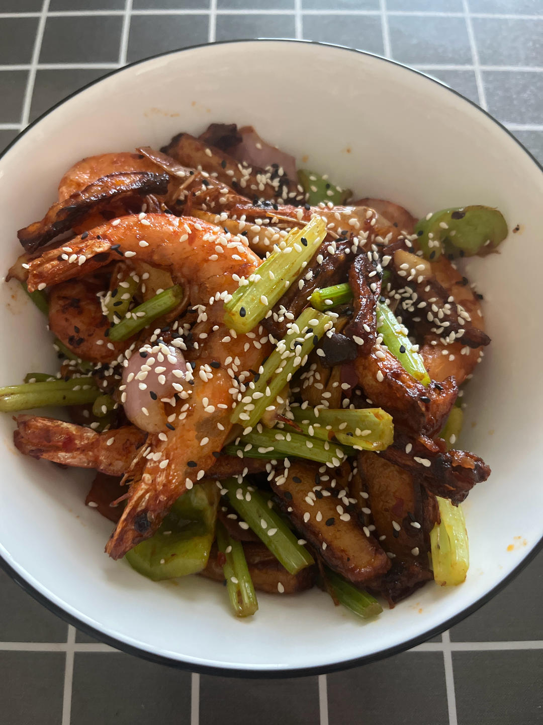 干锅土豆虾