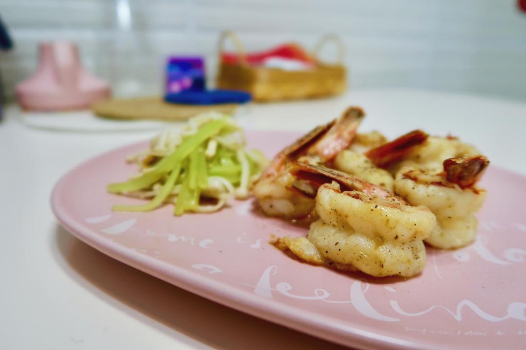 3分钟快手黄油煎虾