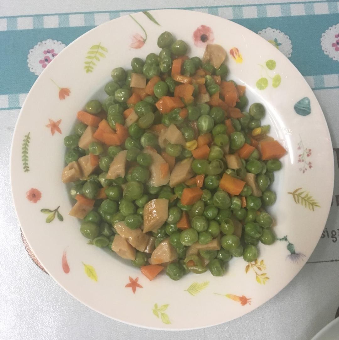 青豆玉米火腿粒粒炒