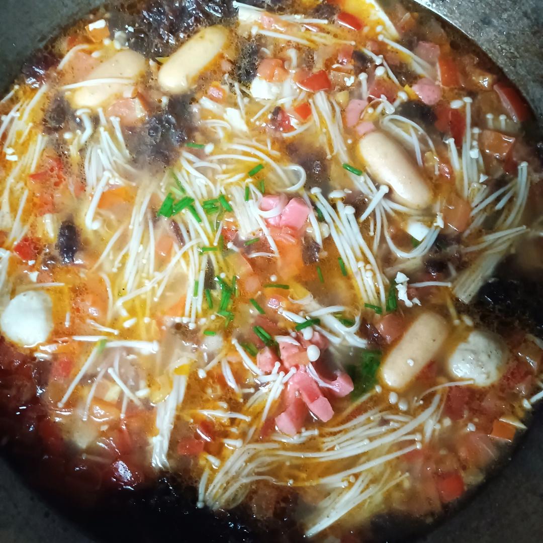 低卡高蛋白番茄金针菇豆腐汤，好喝不发胖