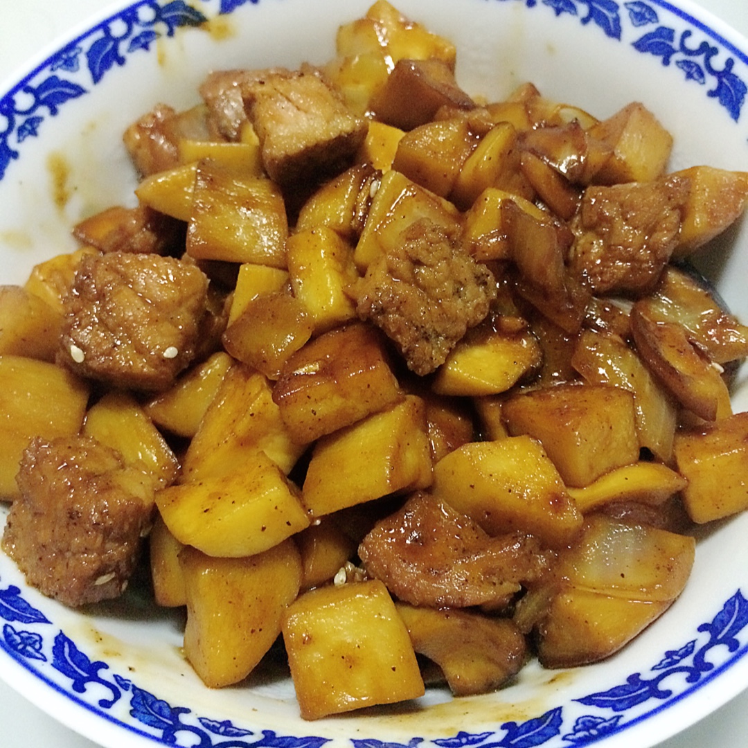 黑胡椒杏鲍菇牛肉粒