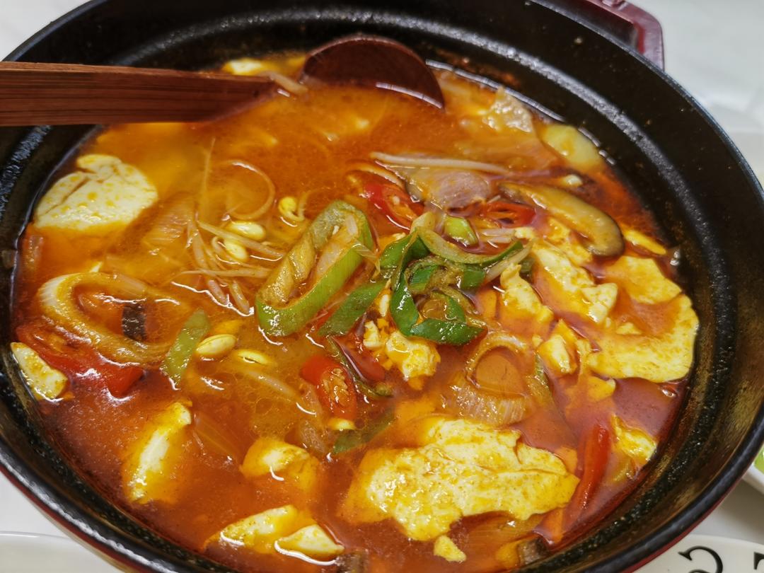 韩式辣海鲜豆腐汤