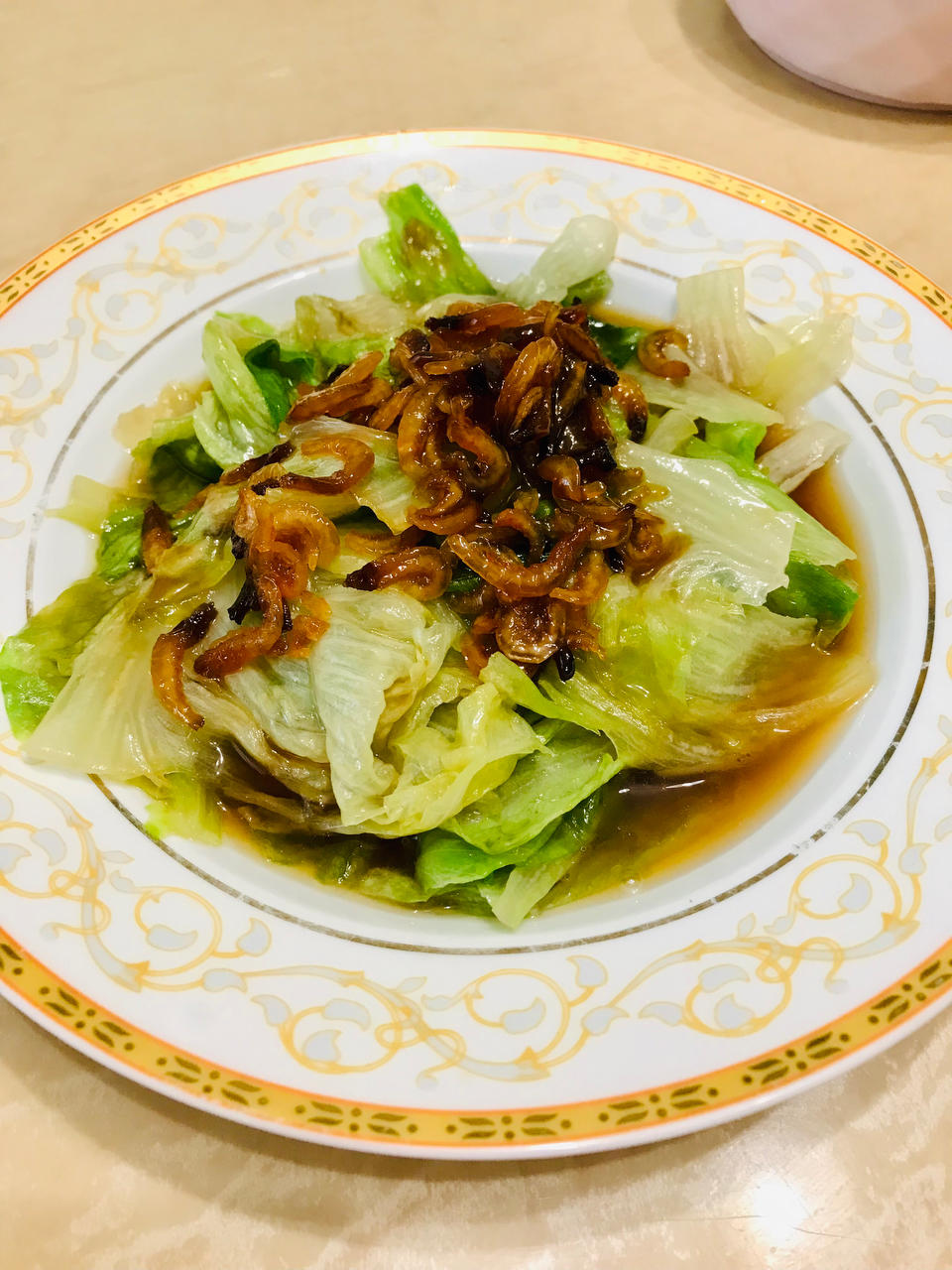 家庭版啫啫生菜（虾米）