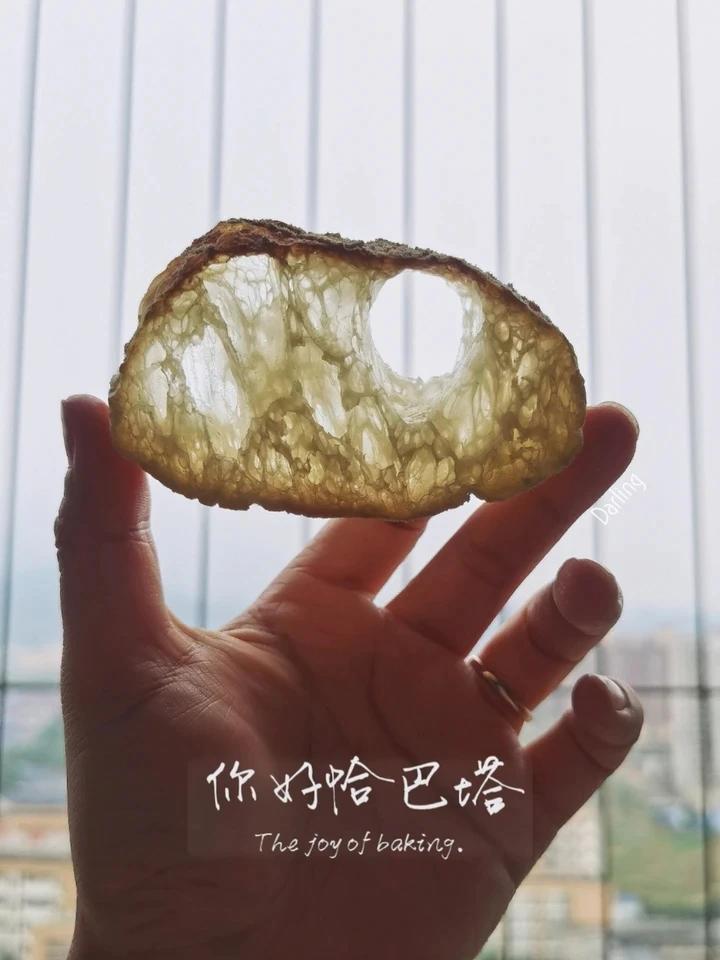 零机器免揉|徒手做出漂亮大气孔欧包|恰巴塔Ciabatta