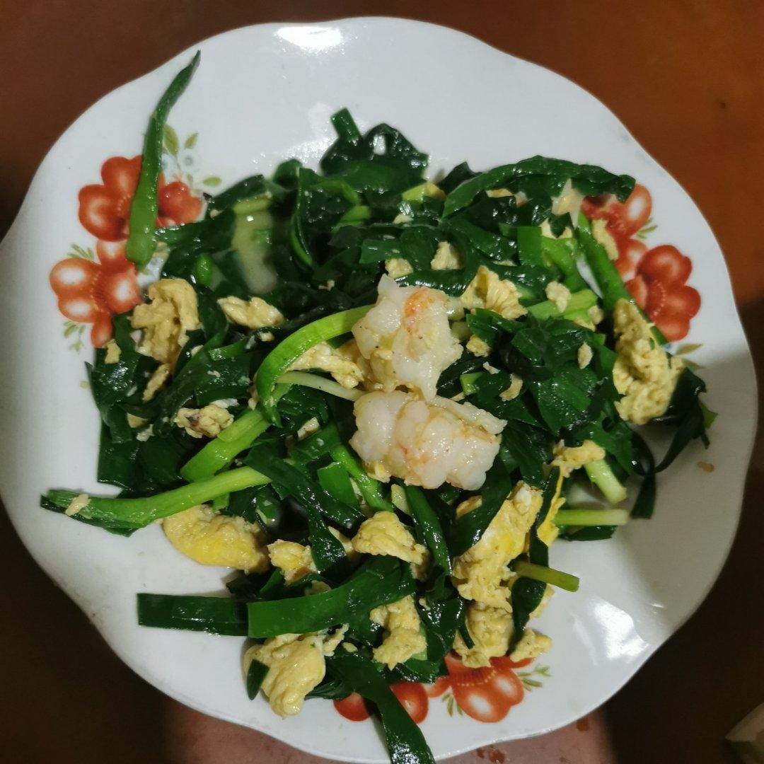 韭菜虾仁炒鸡蛋（韭菜成熟一致的小妙招）