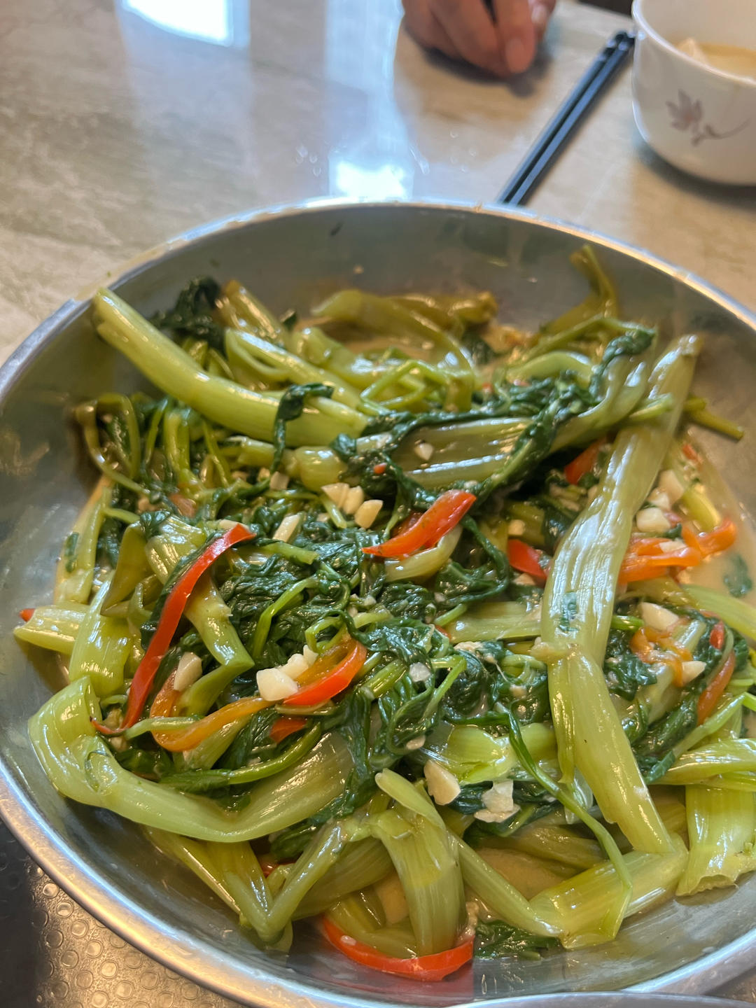 广东大排档风味椒丝腐乳炒空心菜