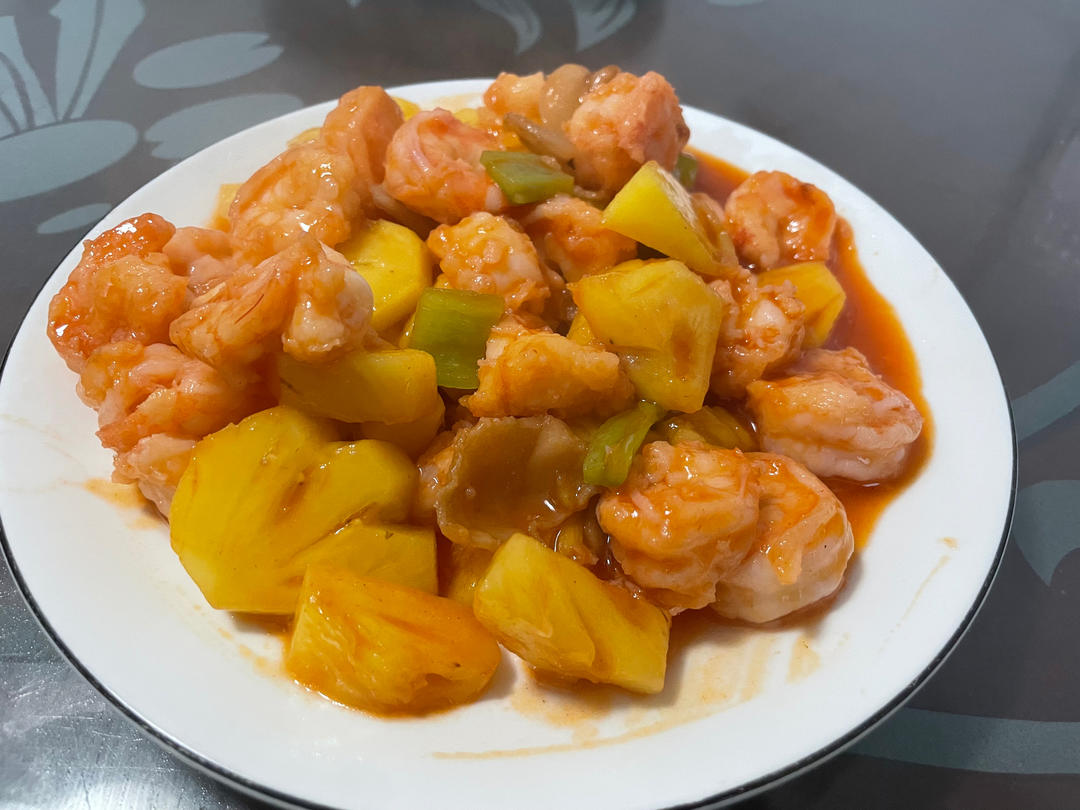 菠萝炒虾仁