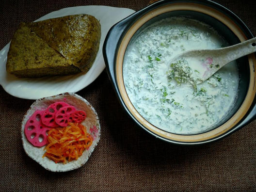 揭开长寿汤的神秘面纱——原来是它！~野菜火麻汤·圆满素食