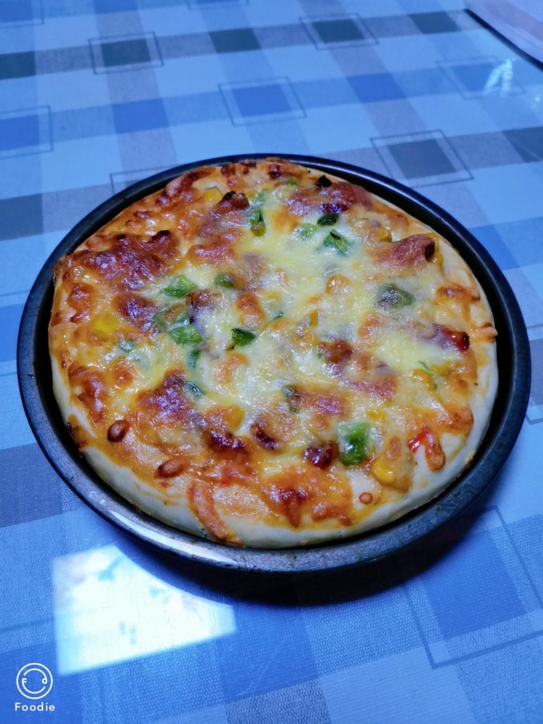 🍕快手简单｜一次发酵｜可可爱爱火腿披萨小面包｜学生早餐