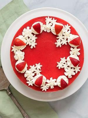 镜面草莓慕斯蛋糕（Mirror Glazed Strawberry Cake）的做法 步骤11