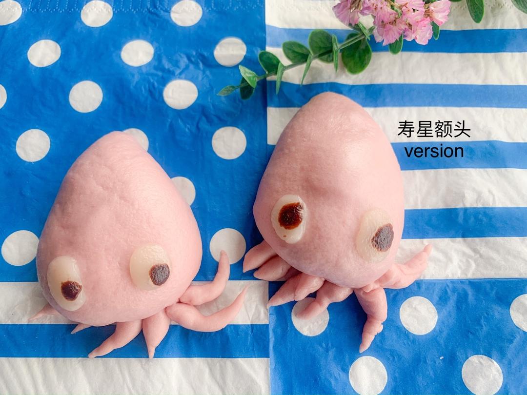 章鱼红糖馅卡通馒头详细过程（原创）