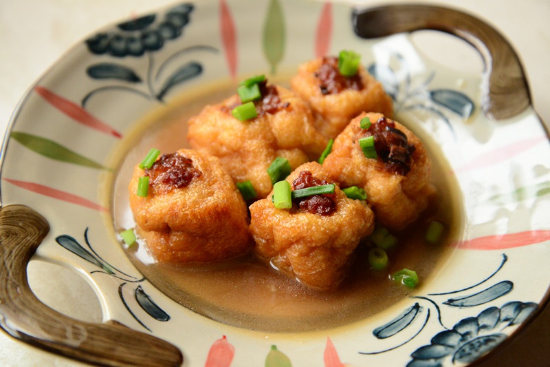 susuanlu做的豆腐泡塞肉