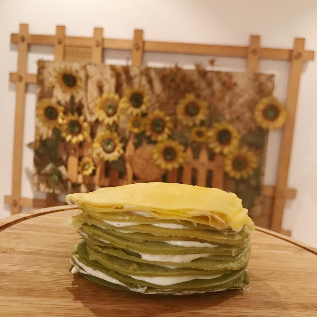 学做LADY M家24层超薄渐变抹茶千层蛋糕