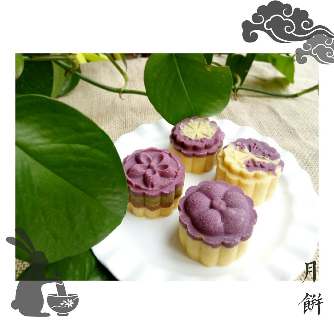 彩虹绿豆月饼（低油低糖无色素版）