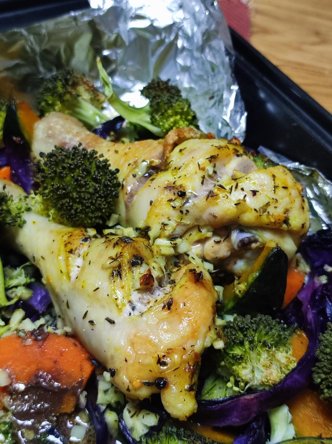 闻鸡起舞——香蒜黄油烤鸡腿