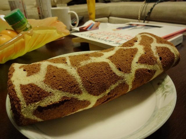 长颈鹿巧克力奶油蛋糕卷