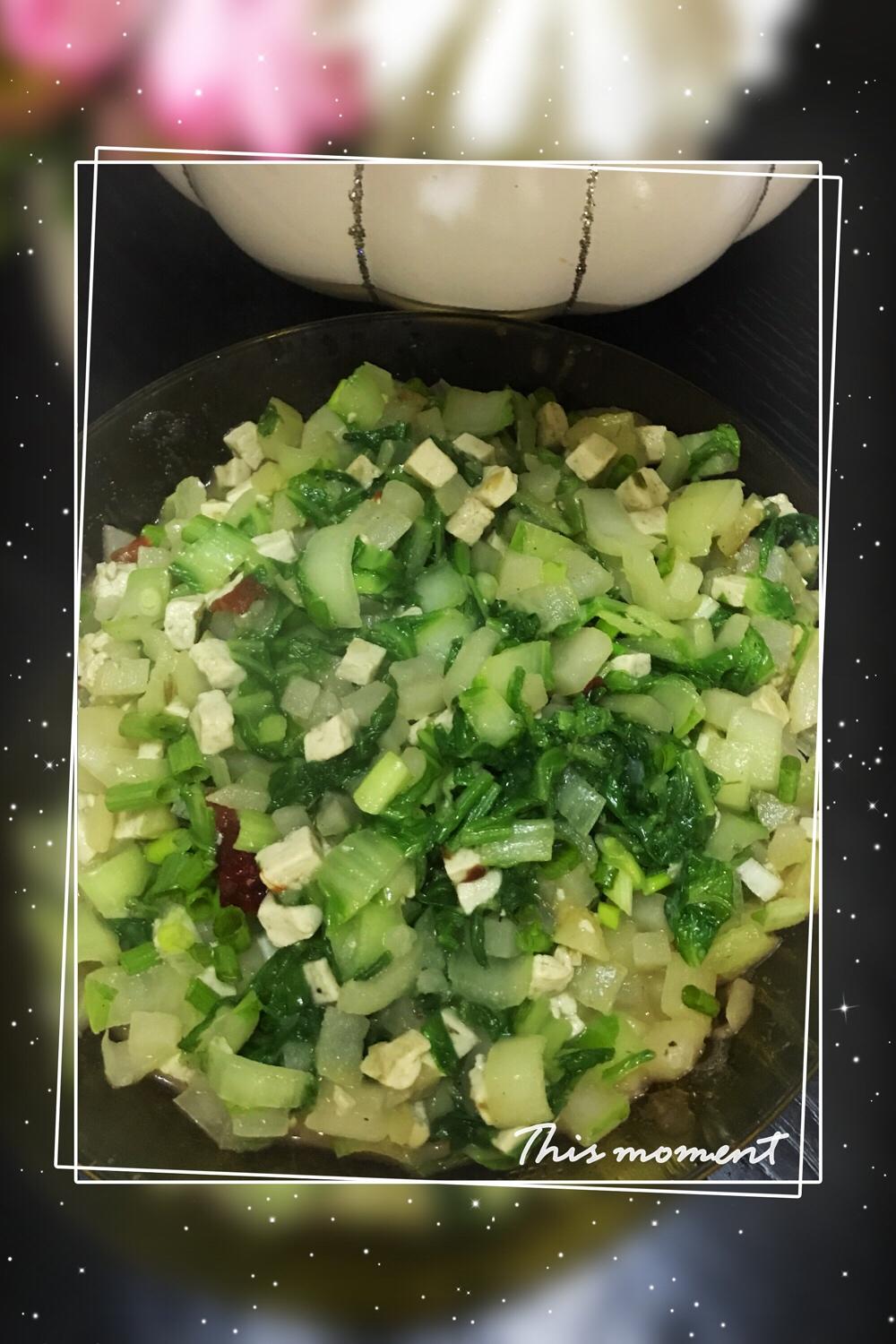 陕北菜小白菜熬土豆