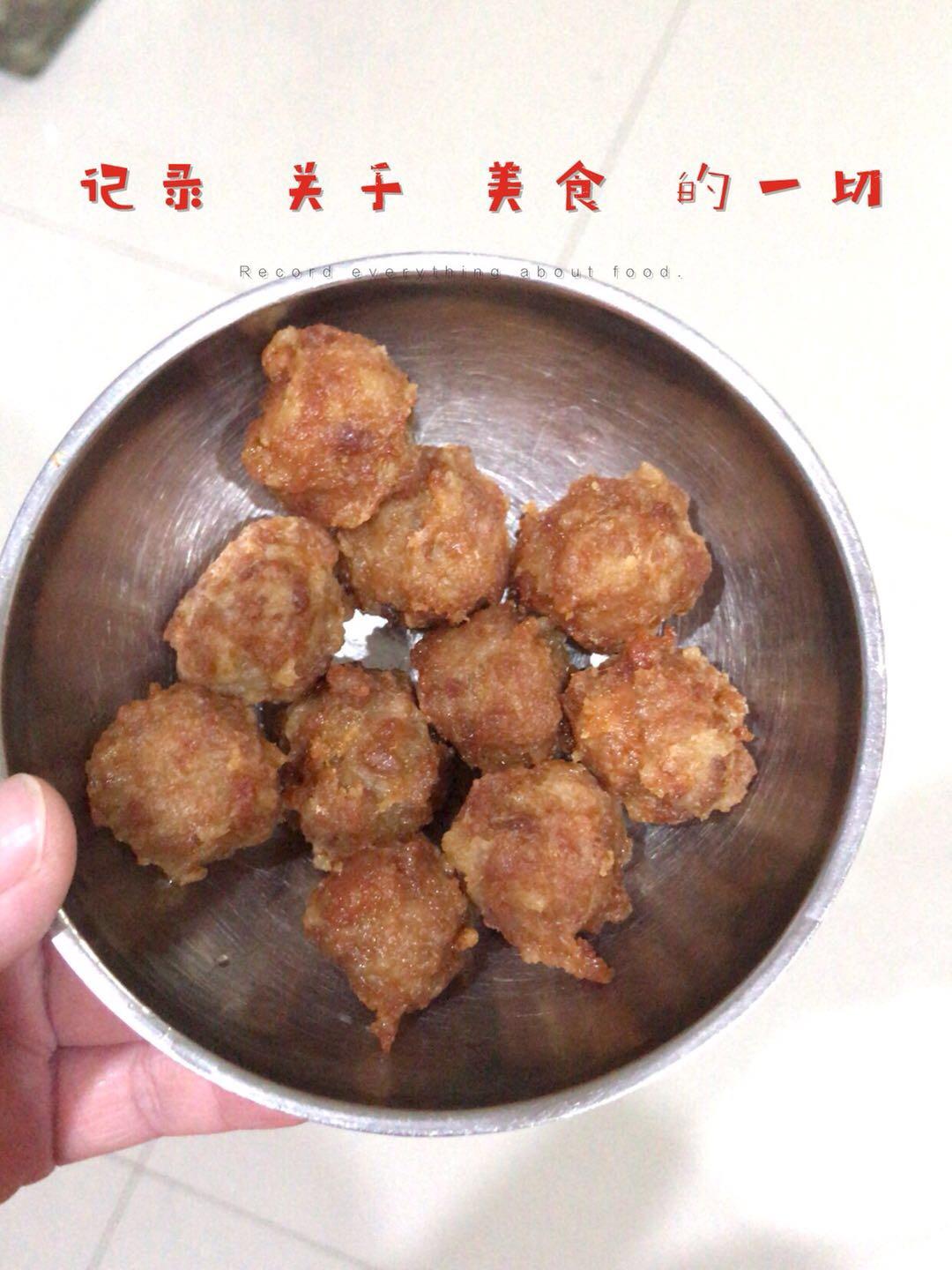 在家也能做大菜之3~“干炸丸子”