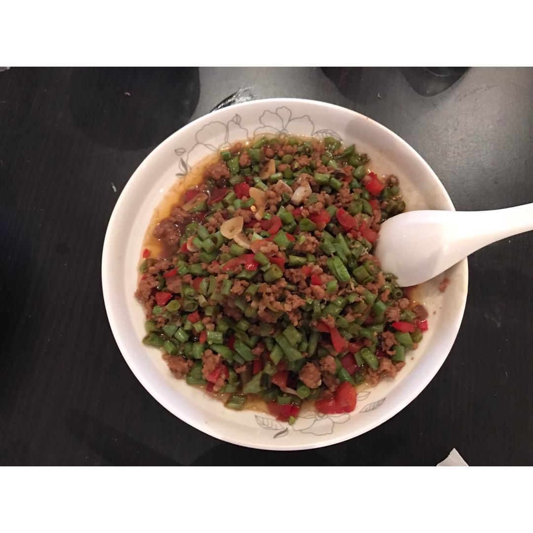 肉沫豆角下饭菜