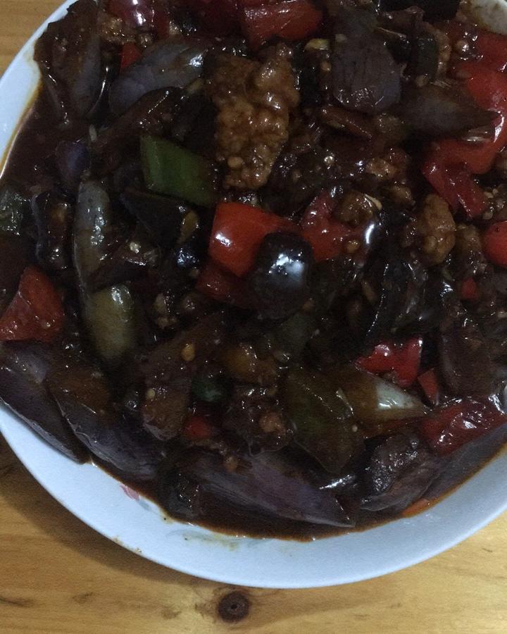 酱爆肉末茄子