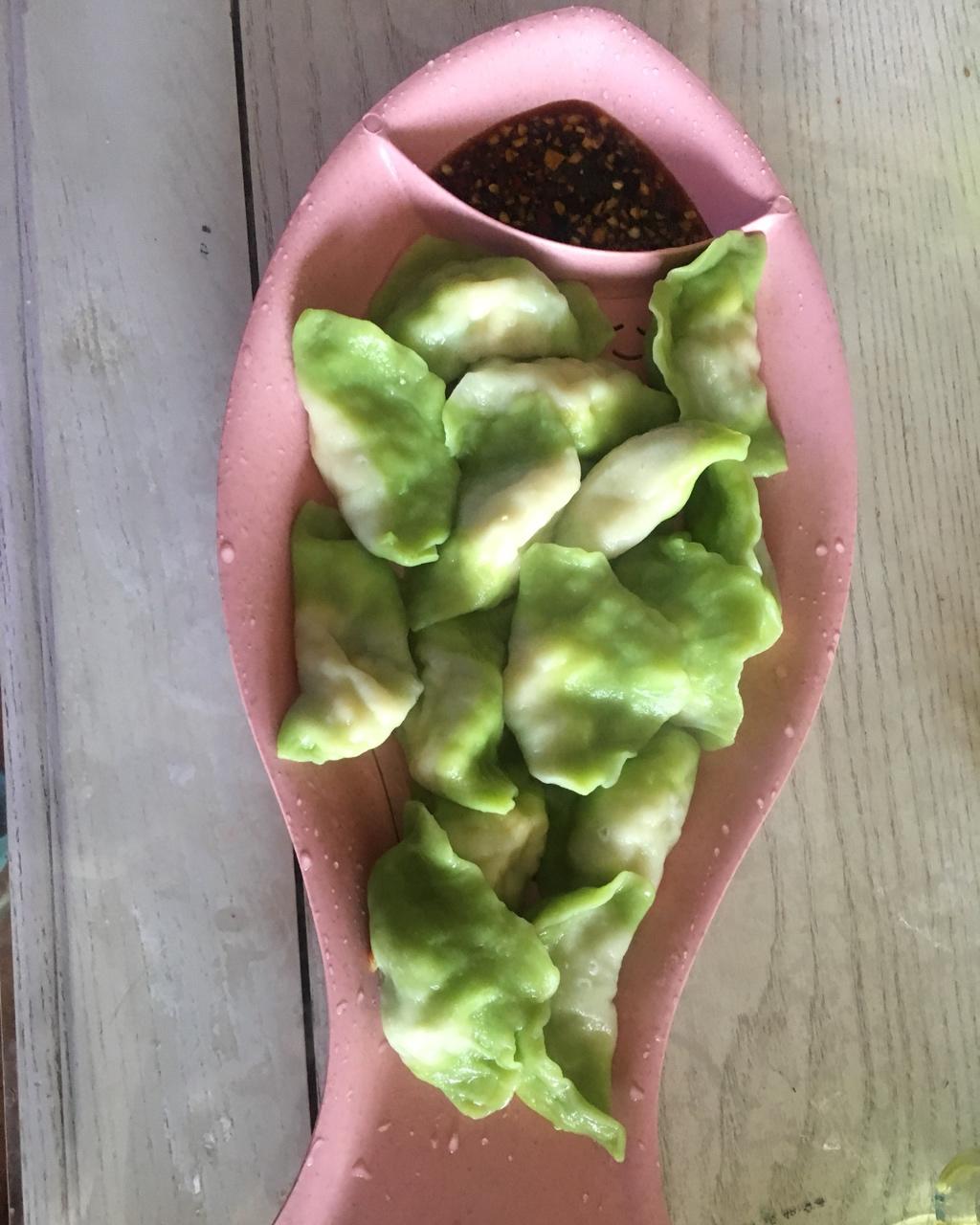 翡翠虾仁水饺