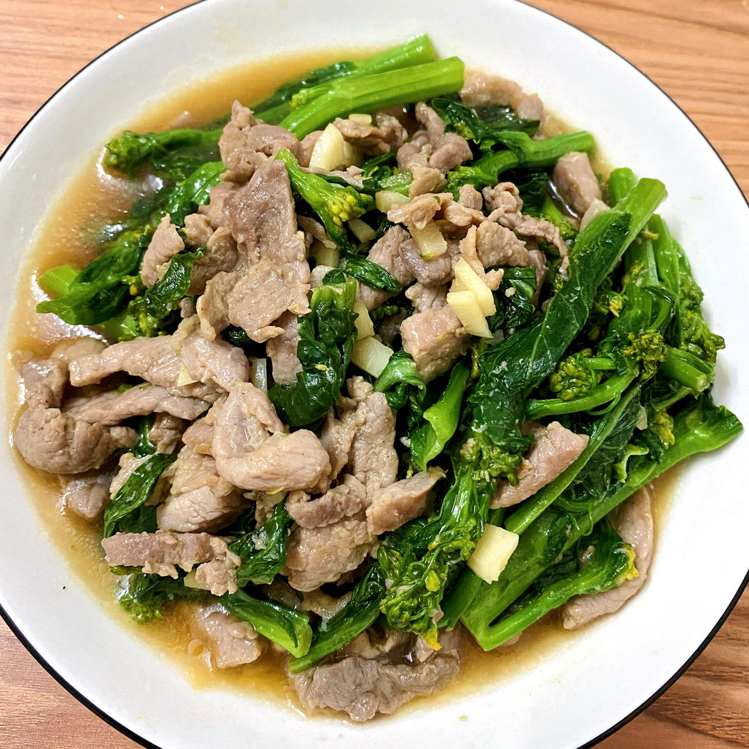 五花肉炒连州菜心