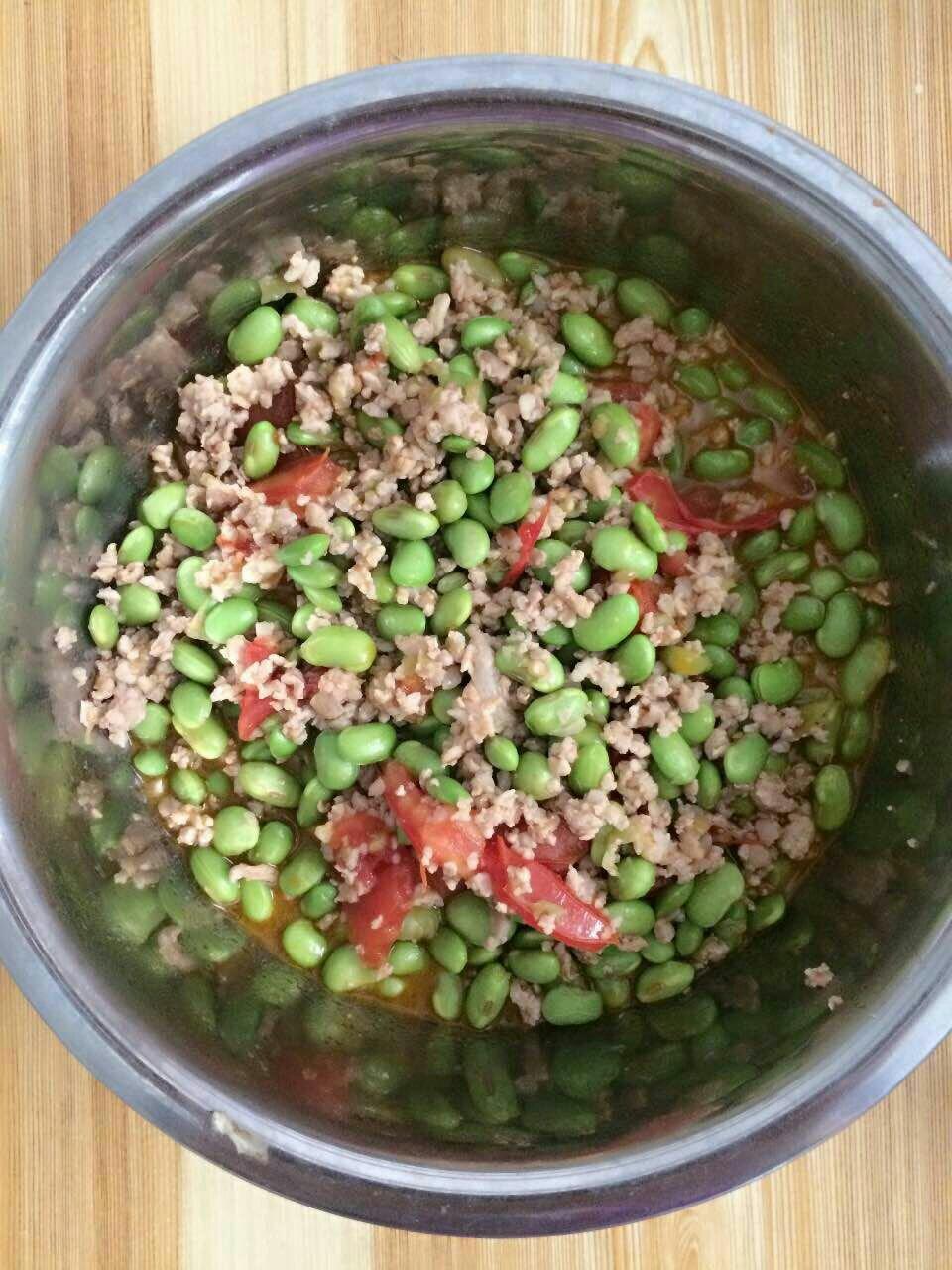肉末番茄烧毛豆