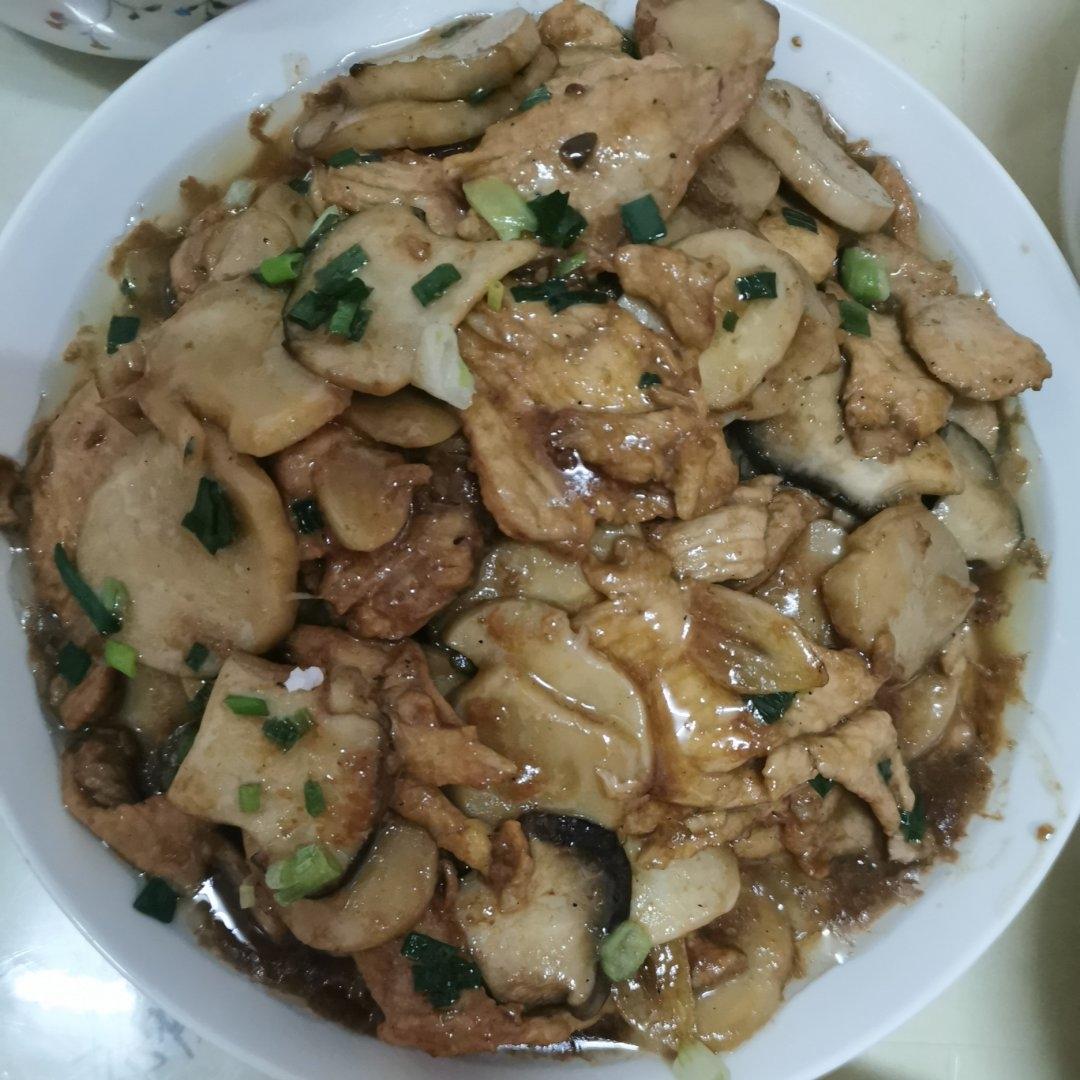 快手鸡胸炒蘑菇