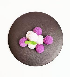 👄双色芋泥紫薯双拼👄芋泥球～紫薯球～😍冰淇淋球～万用烘焙馅料🌈鲜芋仙甜品捞的做法 步骤12