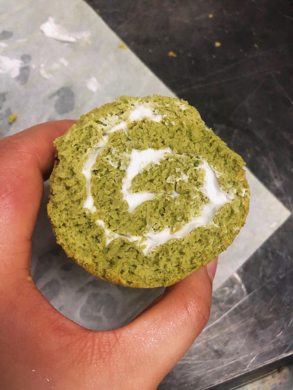 无油抹茶蛋糕卷❗奶酪蜜豆馅