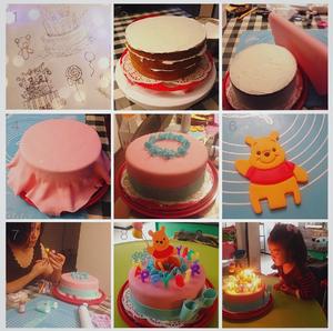 安安2岁生日翻糖蛋糕！的做法 步骤2