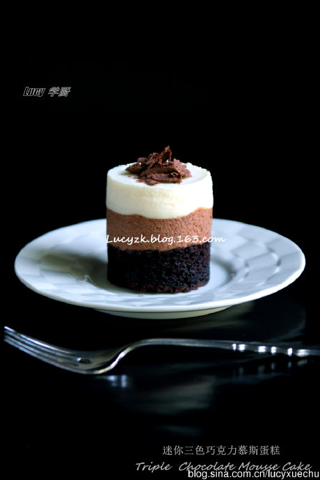 迷你三色巧克力慕斯蛋糕 Mini Triple Chocolate Mousse Cake的做法