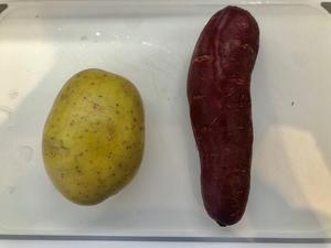 Vegan全素脆丝土豆/紫薯/红薯/芋头/南瓜饼（8个）的做法 步骤1