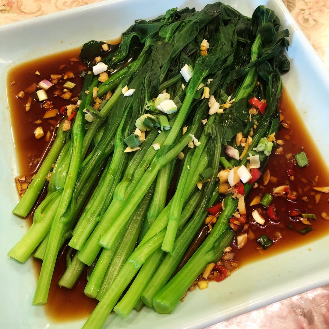 七块七块做的白灼菜心(附白灼类菜的小细节)