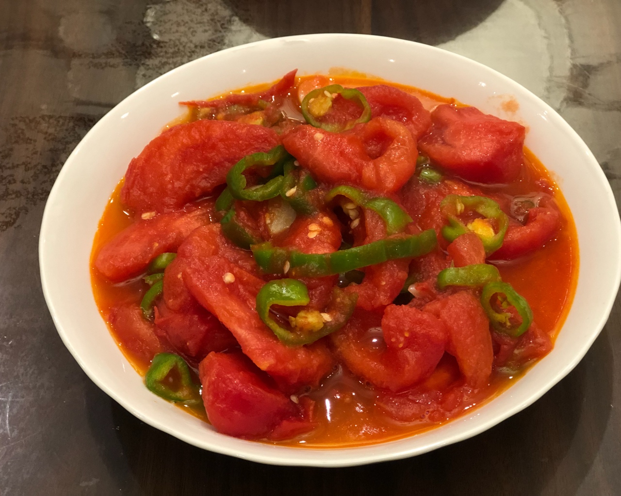 青椒炒西红柿🍅的做法