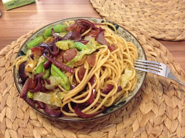 黑椒牛肉炒意大利面