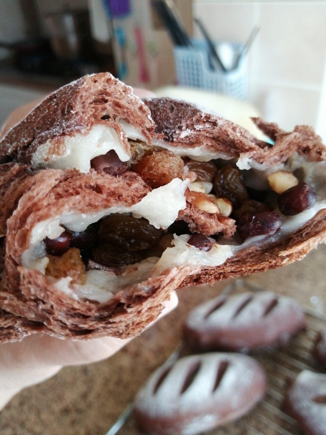 超级好吃简单好做的可可麻薯软欧面包