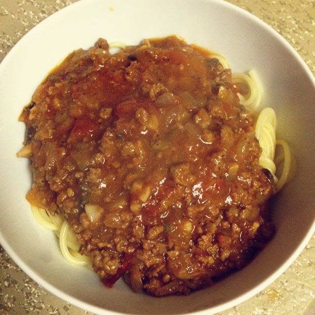 蕃茄蘑菇肉酱意大利面
