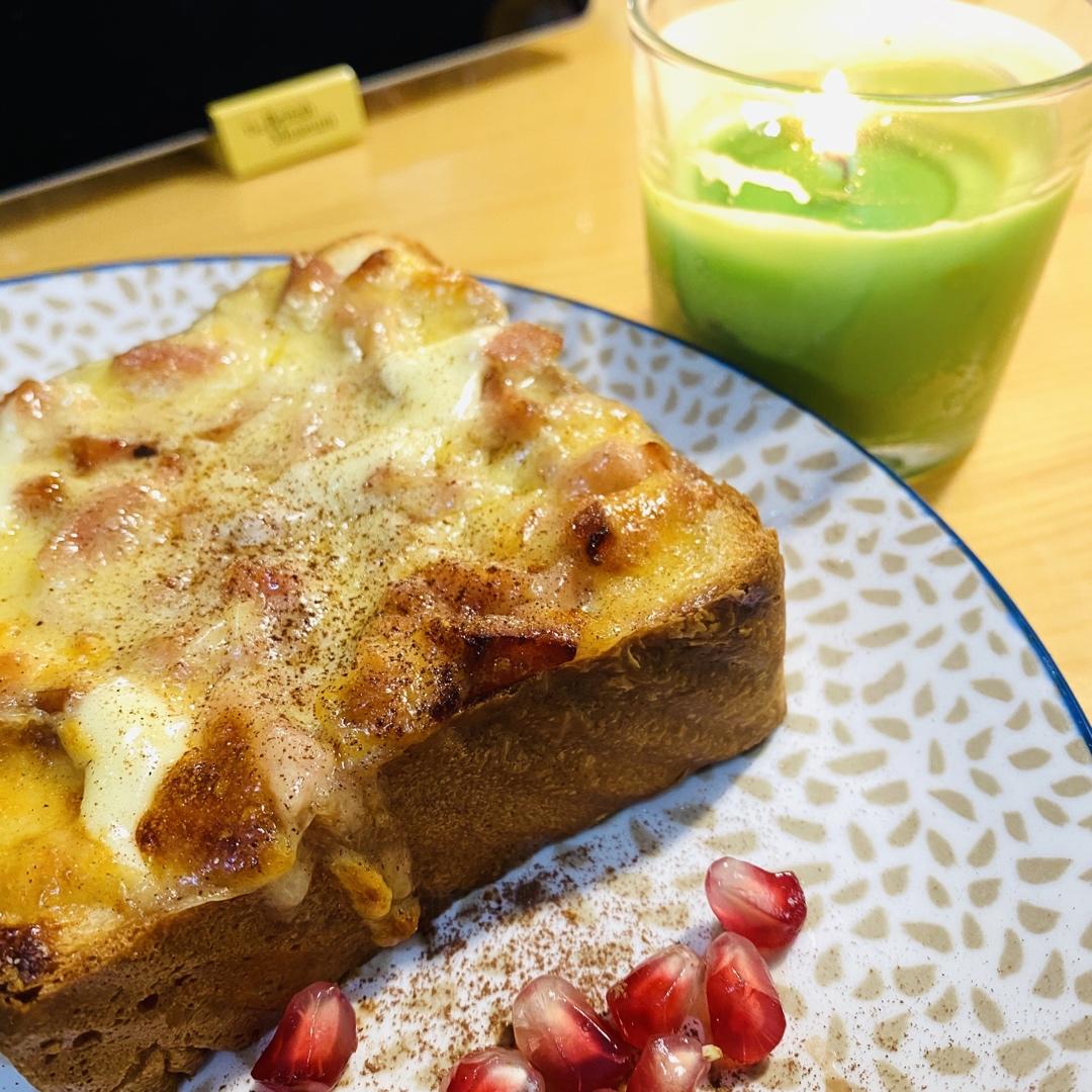 真的好好吃❗️芝士火腿葱香岩烧吐司🍞