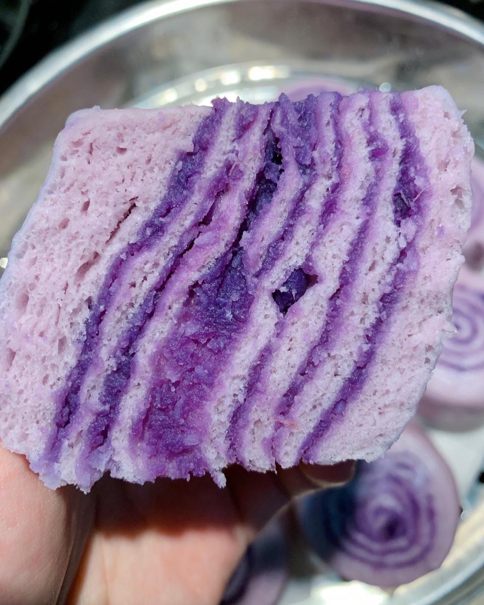 椰香紫薯馒头卷