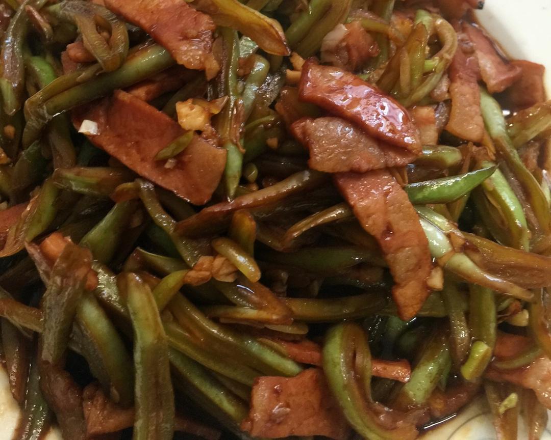 培根豆角丝拌面的做法